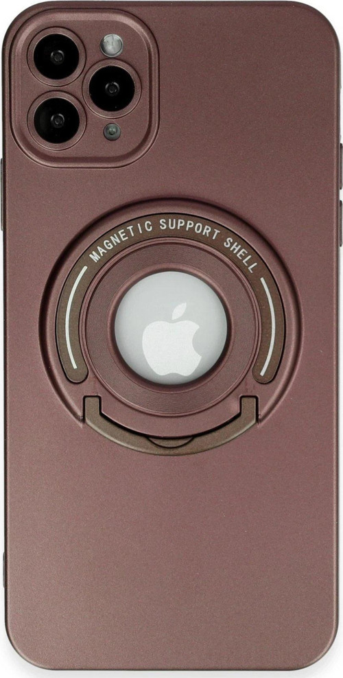 Iphone 12 Kılıf Lukka Magneticsafe Kapak - Kahverengi-(5796)