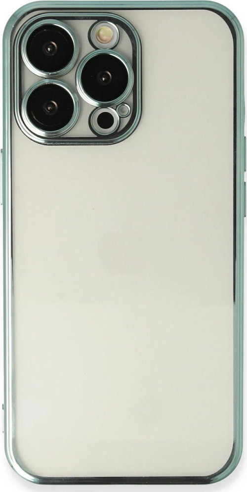 Iphone 13 Kılıf Lensli Silikon - Yeşil-(5796)