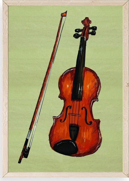 Keman Ahşap Çerçeveli Tablo