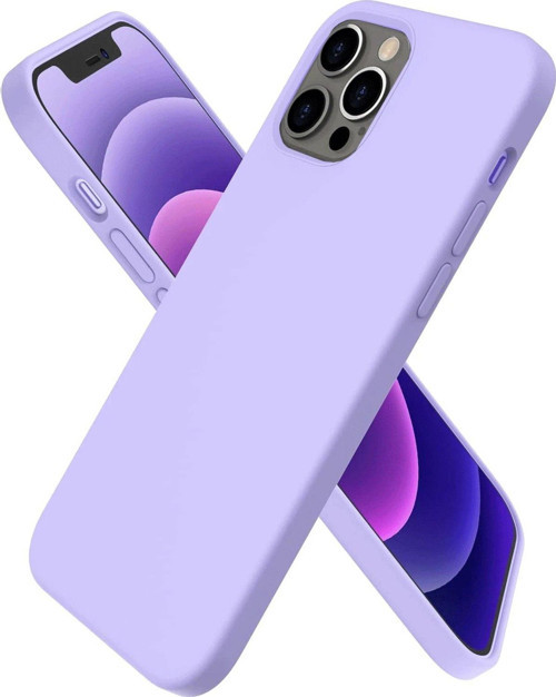 Iphone 12 Kılıf First Silikon - Lila-(5796)
