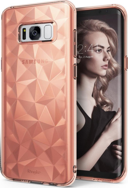 Air Prism 3D Elmas Yansıması Galaxy S8 ile Uyumlu Kılıf Rose Gold