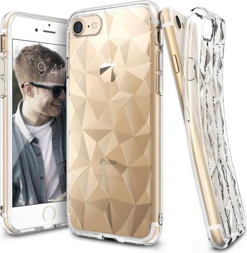 Air Prism 3D Elmas Yansıması iPhone 7/8 ile Uyumlu KIlıf Clear Ultra Hafif Esnek İnce Şeffaf Transparan