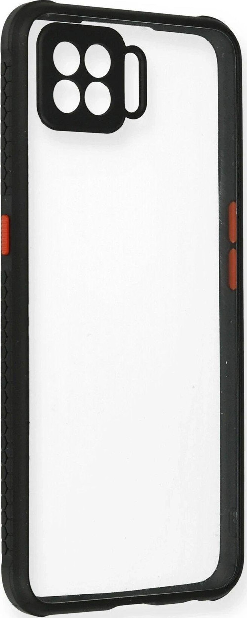 A73 Kılıf Miami Şeffaf Silikon - Siyah-(5796)