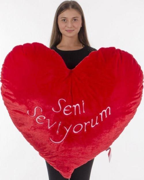 SENİ SEVİYORUM KALP YASTIK 100 CM SEVGİLİYE HEDİYE