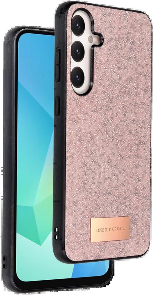 Galaxy A56 Bright Simli Kapak - Pembe-(5796)
