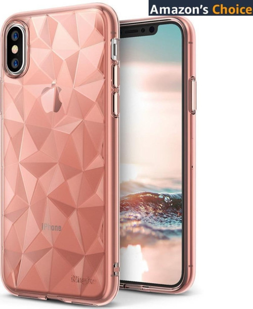 Air Prism 3D Elmas Yansıması iPhone X ile Uyumlu KIlıf Rose Gold