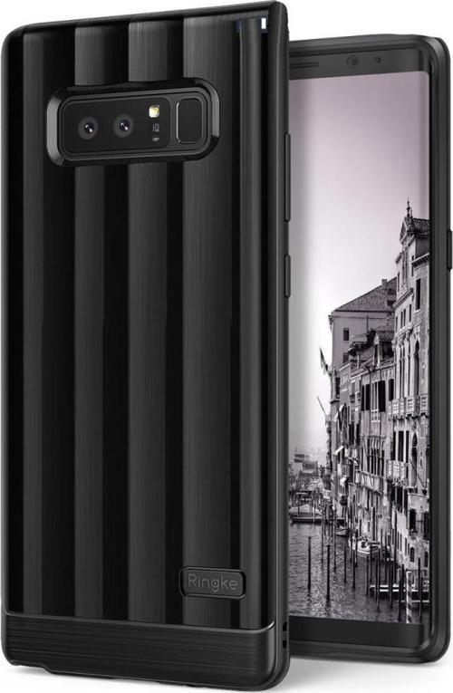 FlexS Pro Galaxy Note 8 ile Uyumlu KIlıf Black Titanyum Desen Metalik Tasarım TPU Tam Koruma