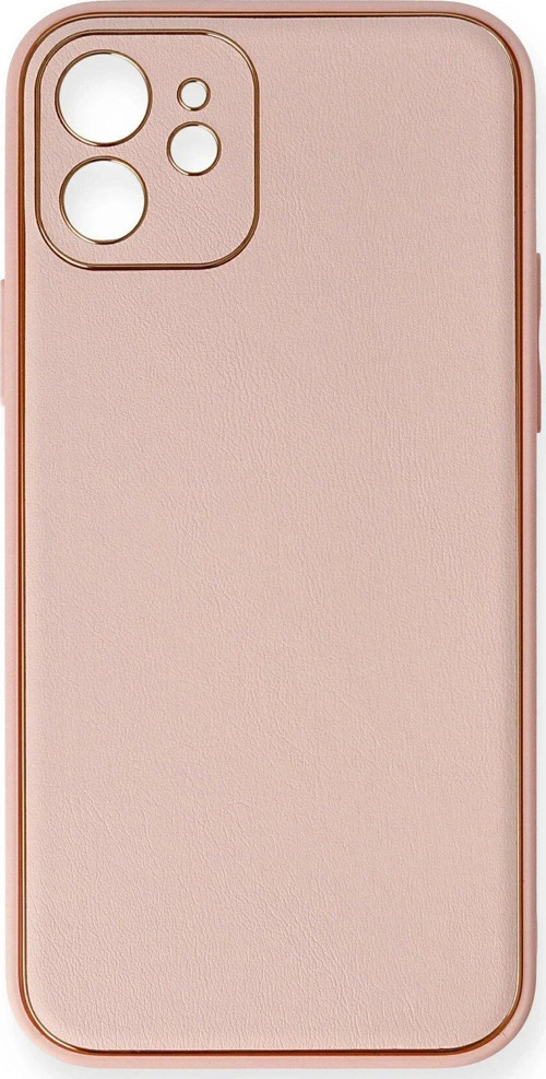 Iphone 12 Kılıf Coco Deri Silikon Kapak - Pembe-(5796)