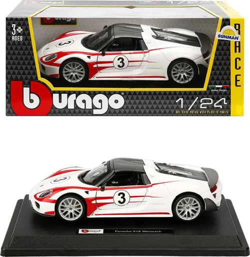 28009 Burago Porsche 918 Spyder 1:24 Model Araba