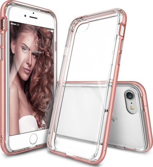 Frame iPhone 7 ile Uyumlu Çerçeveli Bumper Kılıf Rose Gold