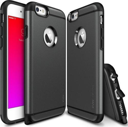 Max iPhone 6s Plus/ 6 Plus ile Uyumlu KIlıf Gun Metal Tam Koruma Isı Dağılımlı Şok Emici Teknoloji