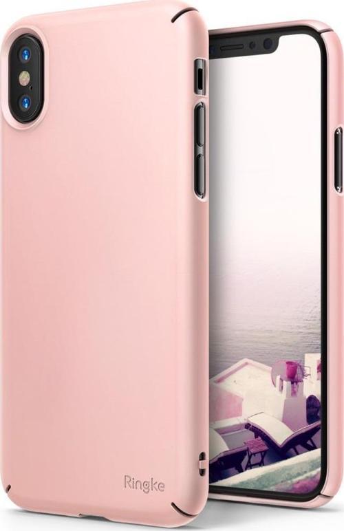 Slim iPhone X ile Uyumlu KIlıf Peach Pink