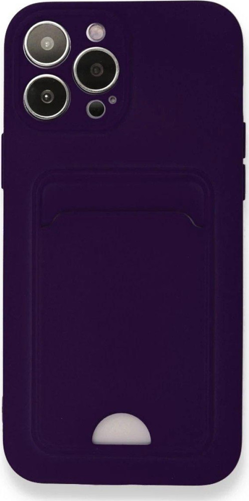 Iphone 12 Kılıf Kelvin Kartvizitli Silikon - Derin Mor-(5796)