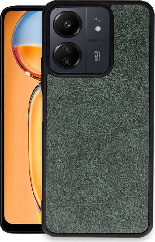 Redmi 13C Kılıf Aras Deri Kapak - Koyu Yeşil-(5796)
