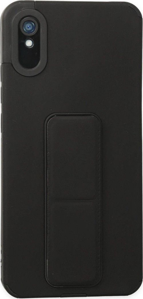 Redmi 9A Kılıf Mega Standlı Silikon - Siyah-(5796)
