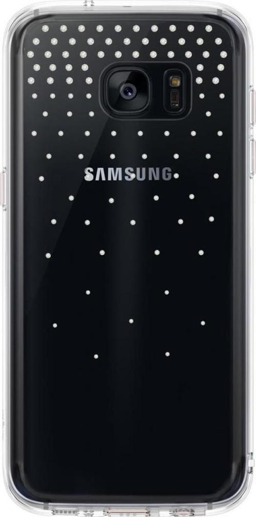 Noble Fusion Galaxy S7 Edge ile Uyumlu Taşlı Kılıf Extra Darbe Emici Snow Clear