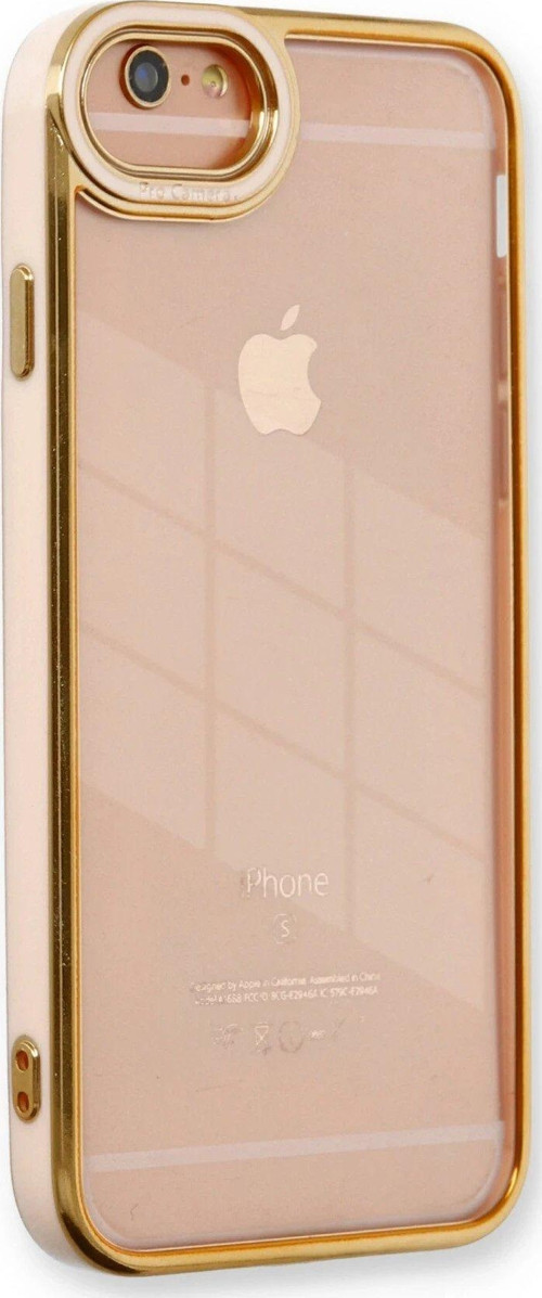 Iphone 6 Kılıf Liva Lens Silikon - Pudra-(5796)