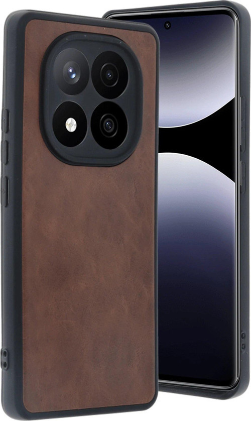 Redmi Note 14 5G Kılıf Aras Deri Kapak - Taba-(5796)