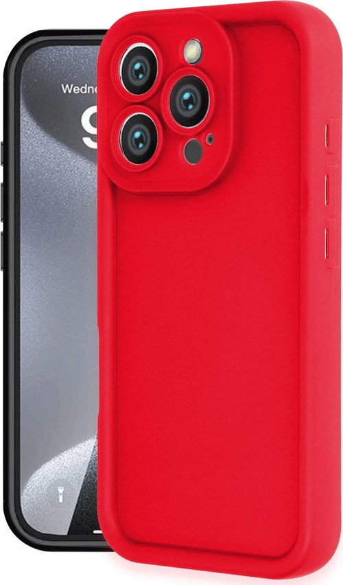 Iphone 16 Kılıf Viera Silikon - Kırmızı-(5796)