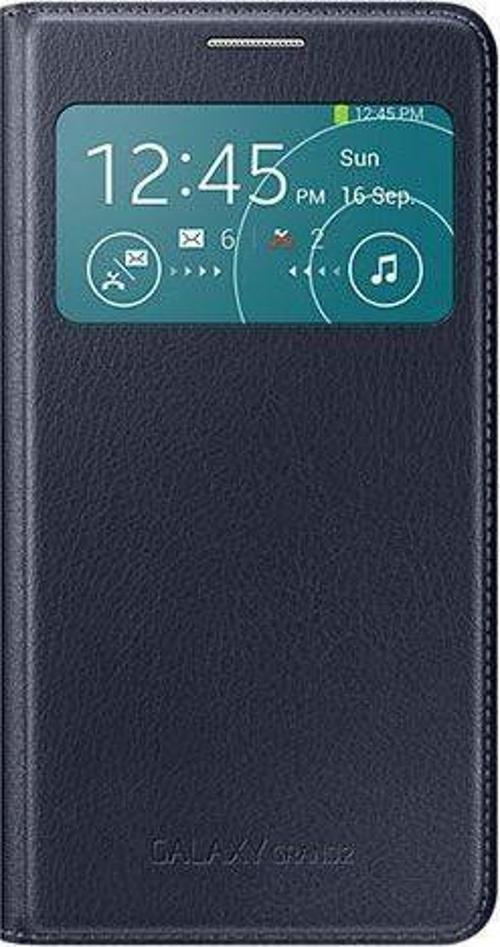 Galaxy Grand 2 G7100 ile Uyumlu S View Cover Kılıf -K.Mavi EF-CG710BLEGWW