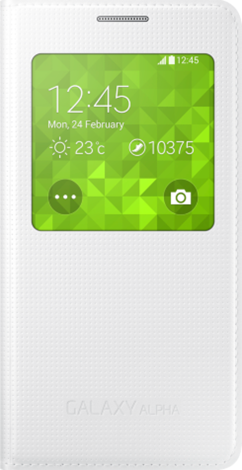 Galaxy Alpha G850 ile Uyumlu S View Cover Kılıf Beyaz EF-CG850BWEGWW