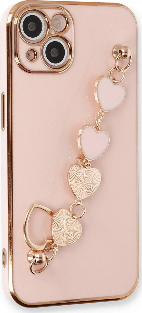 Iphone 14 Kılıf Esila Silikon - Pudra-(5796)