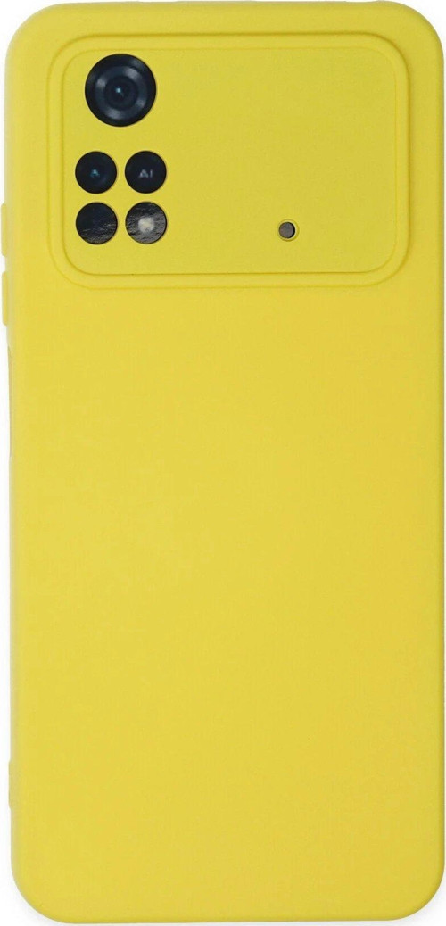 Poco M4 4G Kılıf Nano Içi Kadife Silikon - Sarı-(5796)