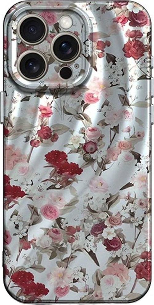 Iphone 14 Kılıf Crew Desenli Kapak - Çiçek-(5796)