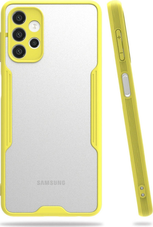Galaxy A72 Kılıf Platin Silikon - Sarı-(5796)