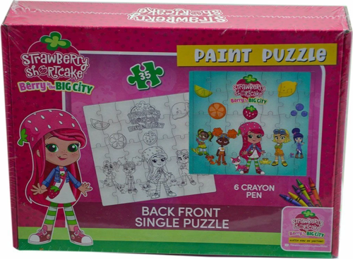Ck7880 Çilek Kız Boyamalı Puzzle -Utku Oyuncak