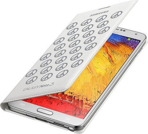 Galaxy Note 3 ile Uyumlu Moschino Flip Wallet Kılıf Beyaz-Gri EF-EN900BSEGWW