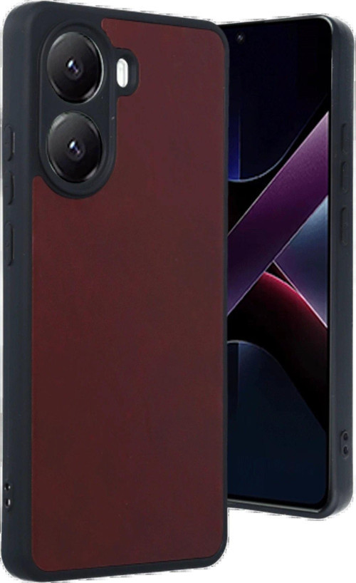 Poco X7 Kılıf Aras Deri Kapak - Bordo-(5796)