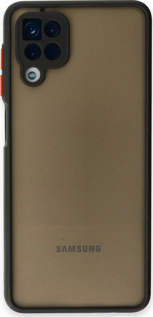 Galaxy A12 Kılıf Montreal Silikon Kapak - Siyah-(5796)