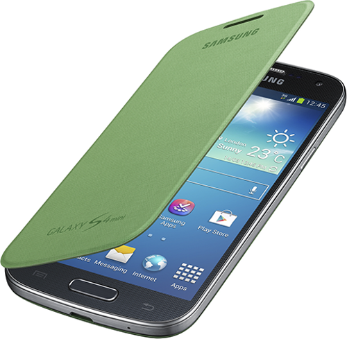 Galaxy S4 Mini i9190 ile Uyumlu Flip Cover Kılıf Yeşil EF-FI919BGEGWW