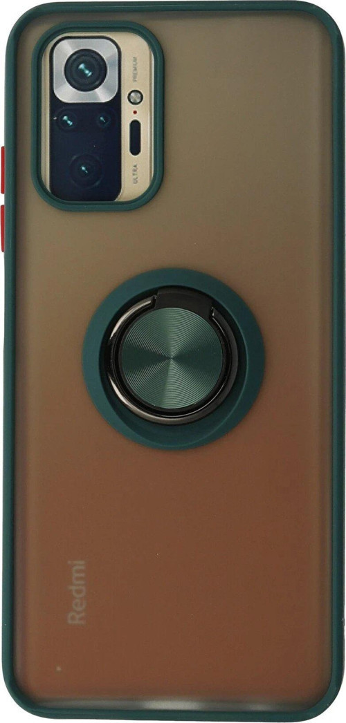 Redmi Note 10 Kılıf Montreal Yüzüklü Silikon Kapak - Yeşil-(5796)