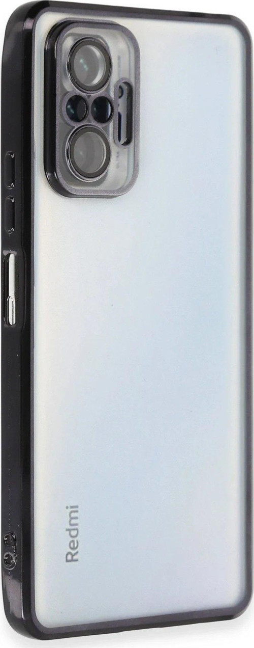 Redmi Note 10 Kılıf Lensli Silikon - Siyah-(5796)