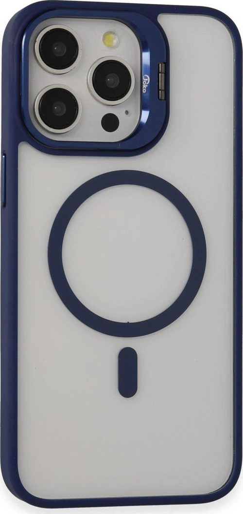 Iphone 14 Kılıf Roblox Lens Magsafe Standlı Kapak - Lacivert-(5796)