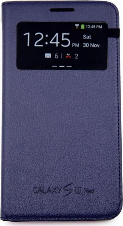 Galaxy S3 NEO i9301 ile Uyumlu S View Cover Kılıf Lacivert EF-CI930BLEGWW (Out)