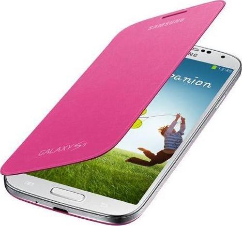 Galaxy S4 i9500 ile Uyumlu Flip Cover Kılıf Pembe EF-FI950BPEGWW