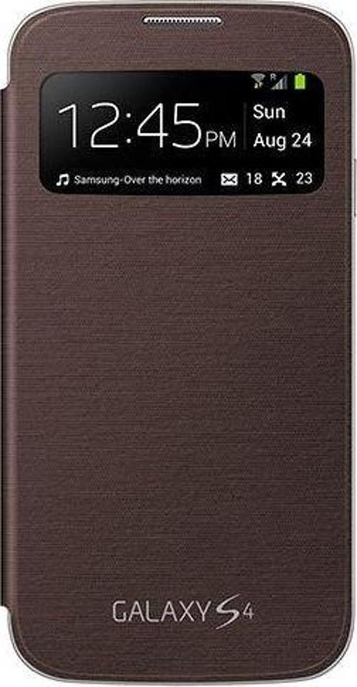 Galaxy S4 i9500 ile Uyumlu S View Cover Kılıf Kahve EF-CI950BAEGWW