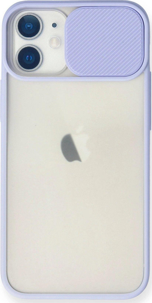 Iphone 11 Kılıf Palm Buzlu Kamera Sürgülü Silikon - Lila-(5796)