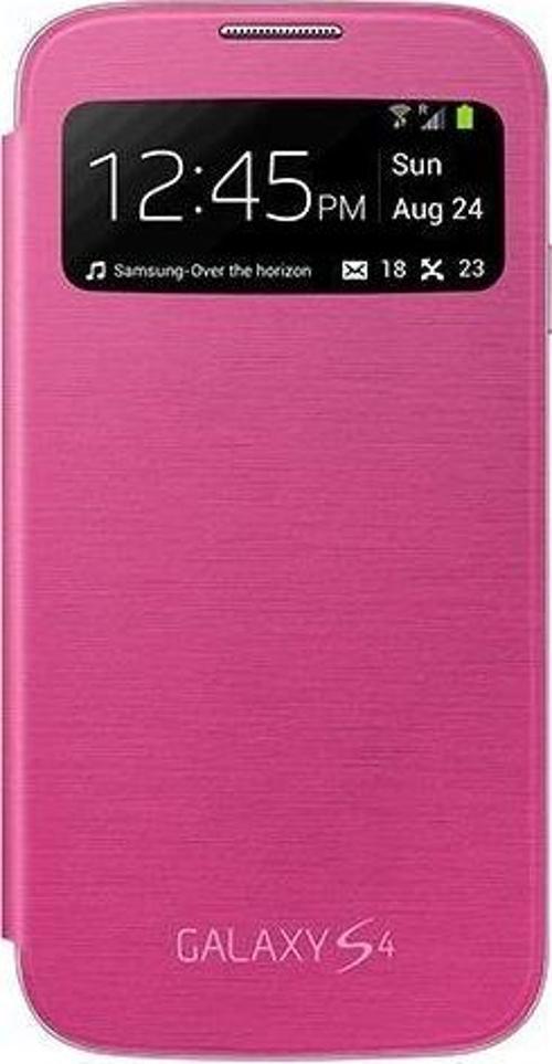 Galaxy S4 i9500 ile Uyumlu S View Cover Kılıf Pembe EF-CI950BPEGWW