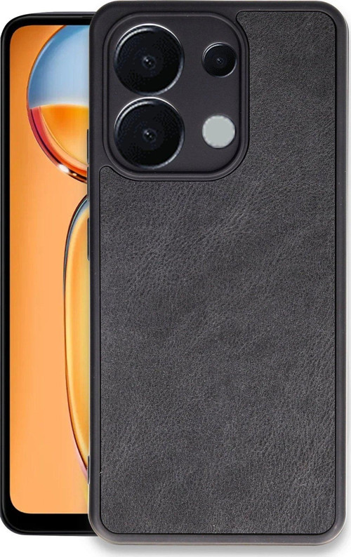 Redmi Note 13 4G Kılıf Aras Deri Kapak - Siyah-(5796)