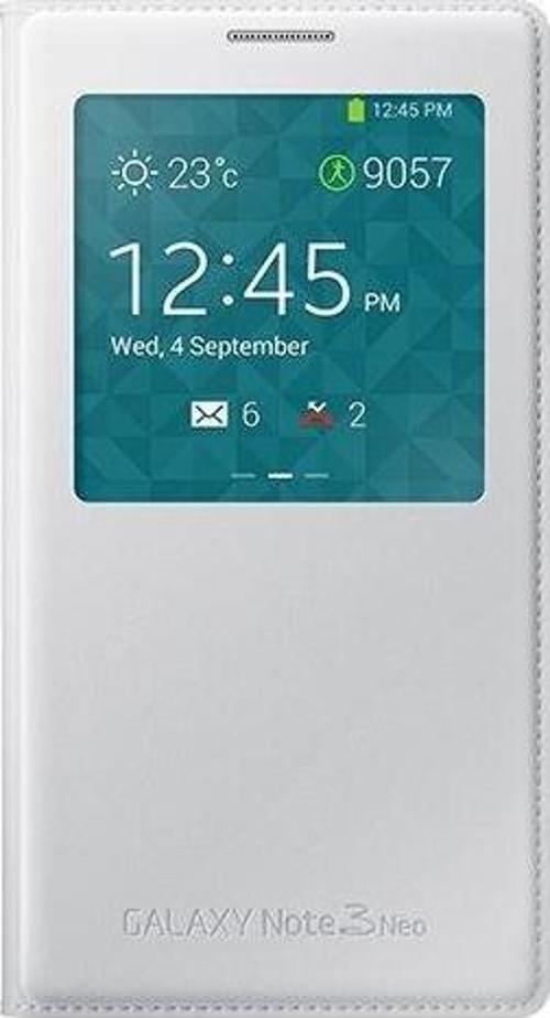 Galaxy Note 3 Neo N7500 ile Uyumlu S View Cover Kılıf Beyaz EF-CN750BWEGWW