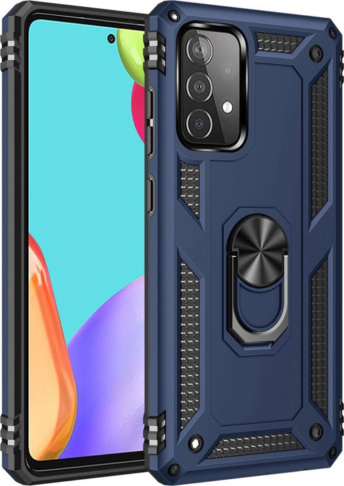 Galaxy A33 5G Kılıf Sofya Yüzüklü Silikon Kapak - Lacivert-(5796)