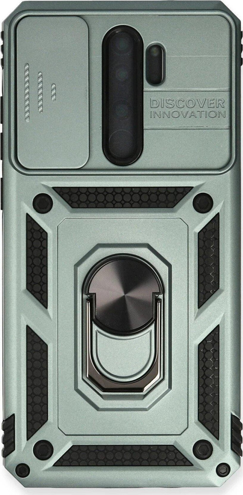 Redmi Note 8 Kılıf Pars Lens Yüzüklü Silikon - Yeşil-(5796)