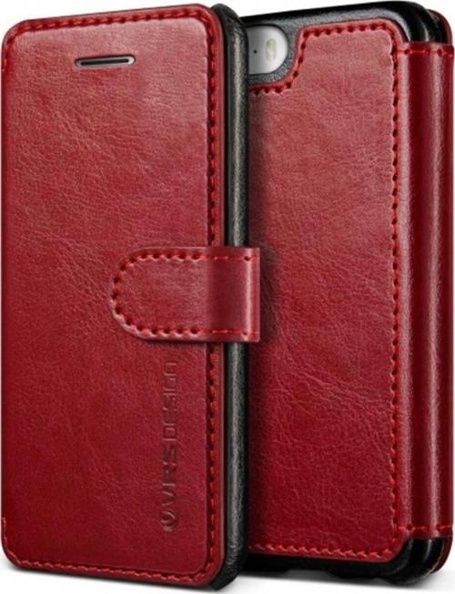 iPhone 5S/SE ile Uyumlu Wallet Case Dandy Layered Series Kılıf Wine Black