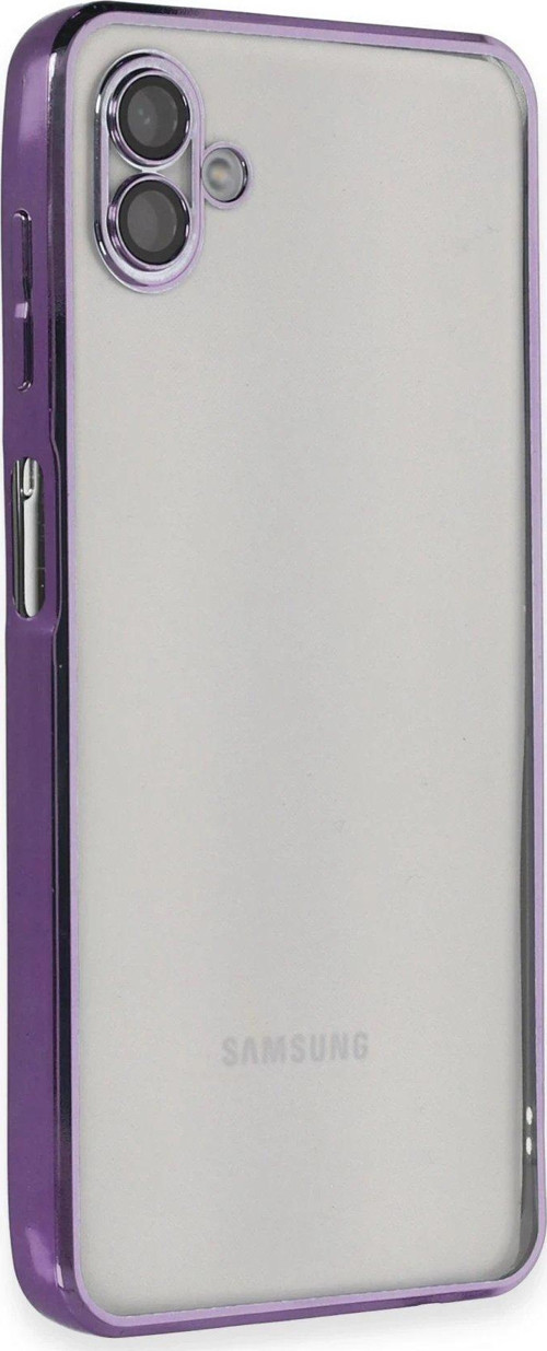 Galaxy A04 Kılıf Lensli Silikon - Mor-(5796)