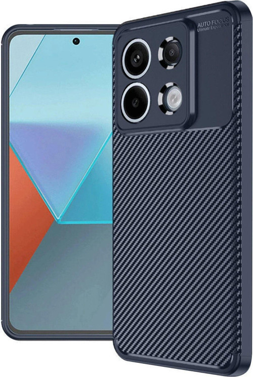 Redmi Note 13 4G Kılıf Auto Focus Karbon Kapak - Lacivert-(5796)