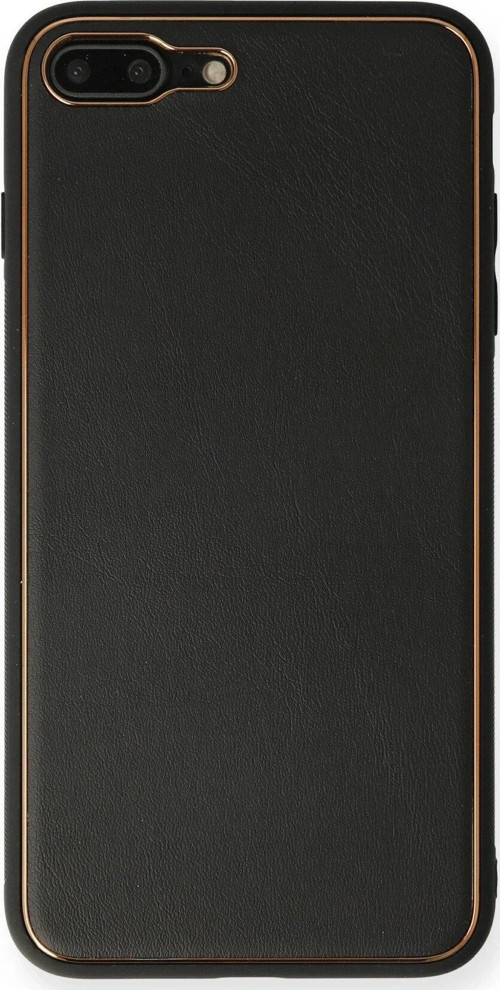 Iphone 7 Kılıf Coco Deri Silikon Kapak - Siyah-(5796)